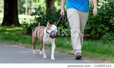 Bulldog wearing protective gear 124095124