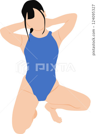 身穿泳衣的女子擺姿勢的插圖 身穿泳衣的女子擺姿勢的插圖 124095327