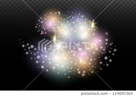 glowing lights with stars glowing lights with stars 124095364