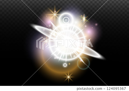 glowing star with rays 124095367
