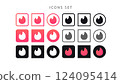 Set of tinder logo in different shape. Vector icons isolated on white background 124095414
