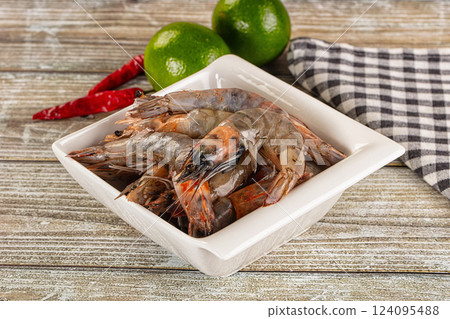 Fresh raw prawn for cooking 124095488
