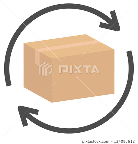 代表行李或產品退貨或更換的紙板箱的向量插圖 代表行李或產品退貨或更換的紙板箱的向量插圖 124095618