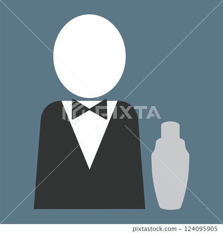 Bartender and shaker illustration 124095905
