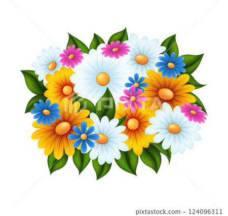 bouquet of flowers vector illustration bouquet of flowers vector illustration 124096311