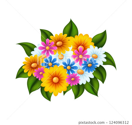 bouquet of flowers vector illustration 124096312