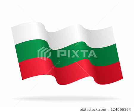Bulgarian flag wavy background layout. Vector illustration. 124096554