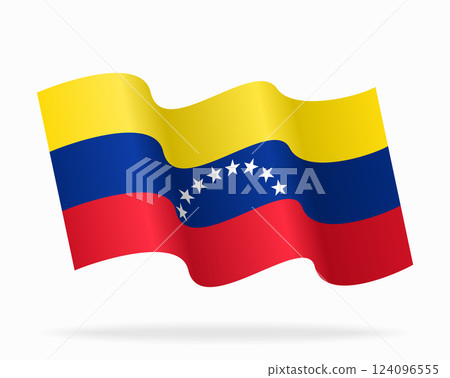 Venezuelan flag wavy background layout. Vector illustration. 124096555