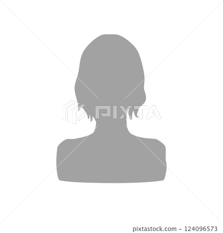 Thin woman with bob hairstyle silhouette illustration gray Thin woman with bob hairstyle silhouette illustration gray 124096573