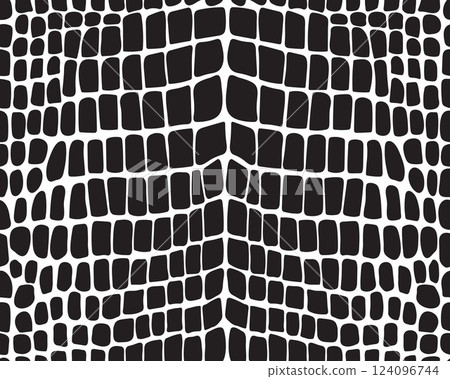 Seamless pattern of alligator skin on a white background  124096744