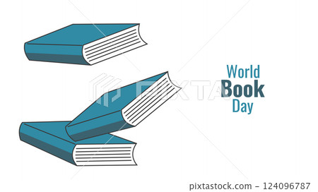 International Book Day literacy day Read education. Stack of books. Educational layout design of promotional materials for website social networks and blog. Vector illustration. International Book Day literacy day Read education. Stack of books. Educational layout design of promotional materials for website social networks and blog. Vector illustration. 124096787