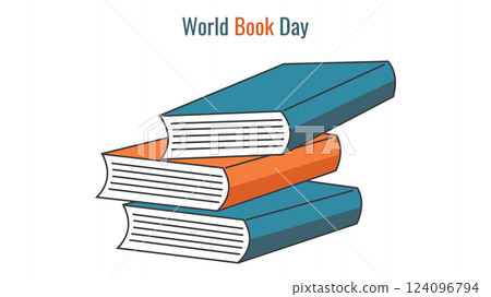 International Book Day literacy day Read education. Design of promotional materials for website social networks and blog. Vector illustration. 124096794