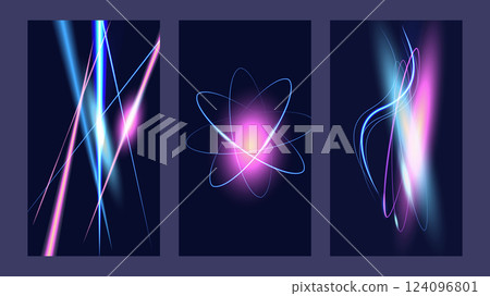 Motion lighting effects. Speed light set poster. Abstract light trails. Banner design web page poster 124096801