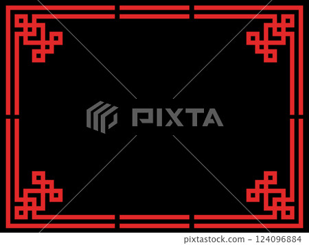 Cyberpunk Chinese-style pixel art background - Red Cyberpunk Chinese-style pixel art background - Red 124096884