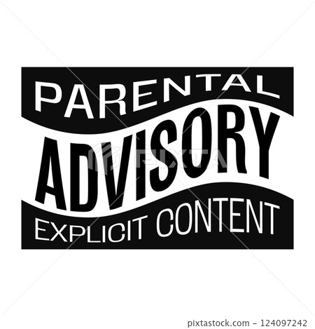 Distressed Parental Advisory Label in Black and White Distressed Parental Advisory Label in Black and White 124097242