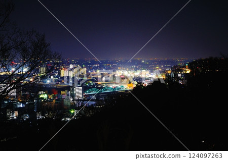 Ashikaga City night view and Nakabashi Bridge / Orihime Park, Ashikaga City, Tochigi Prefecture Ashikaga City night view and Nakabashi Bridge / Orihime Park, Ashikaga City, Tochigi Prefecture 124097263