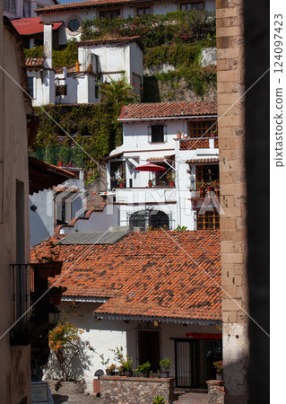 View of the beautiful colonial Magical Town of Taxco de Alarcon located in the Mexican state of Guerrero. 124097423