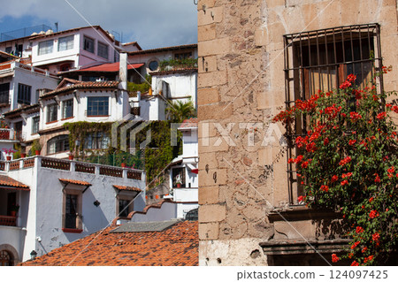 View of the beautiful colonial Magical Town of Taxco de Alarcon located in the Mexican state of Guerrero. View of the beautiful colonial Magical Town of Taxco de Alarcon located in the Mexican state of Guerrero. 124097425