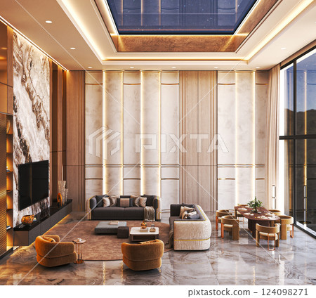 Luxurious modern living room with elegant design 124098271