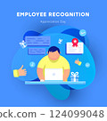 Employee Recognition and Appreciation Day with Employee Working on Laptop 124099048