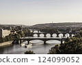 Czech Republic over river Vltava with Bridges 124099052