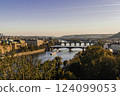Czech Republic over river Vltava with Bridges 124099053