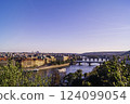 Czech Republic over river Vltava with Bridges 124099054