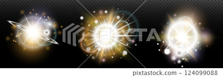 set of abstract glowing neon stars and light effects set of abstract glowing neon stars and light effects 124099088