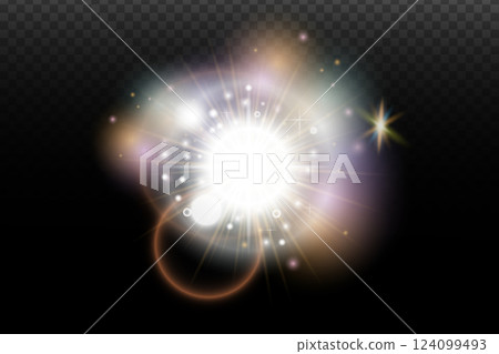 glow light effect with sparks glow light effect with sparks 124099493