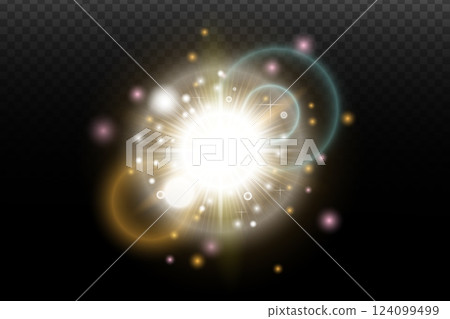 glowing light effect on transparent background glowing light effect on transparent background 124099499
