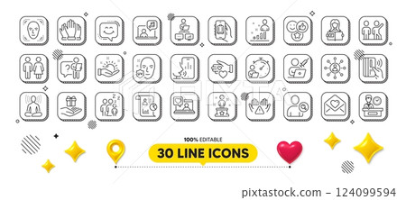 Uv protection, Teamwork and Clean hands line icons pack. 3d design elements. Yoga, Restroom, Presentation time web icon. Report, Stats, Loyalty program pictogram. Like, Vote, Find user. Vector Uv protection, Teamwork and Clean hands line icons pack. 3d design elements. Yoga, Restroom, Presentation time web icon. Report, Stats, Loyalty program pictogram. Like, Vote, Find user. Vector 124099594