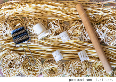 The art of handmade pasta at home. 124100279