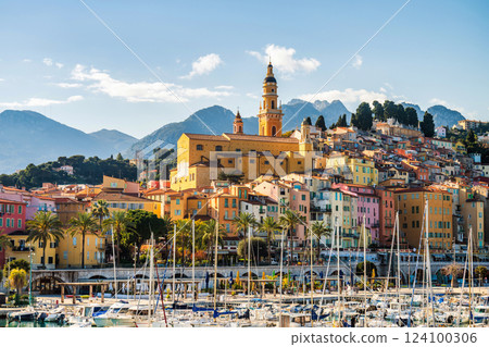 Menton village old town during spring Menton village old town during spring 124100306