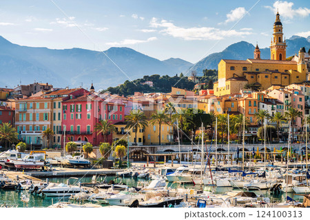 Menton village old town during spring 124100313