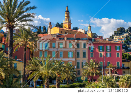 Menton village old town during spring 124100320