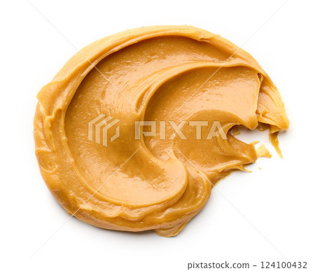 caramel smear on white background 124100432