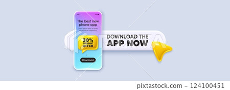 30 percent discount tag. Download the app now. Phone mockup screen. Sale offer price sign. Special offer symbol. Phone download app search bar. Discount text message. Vector 30 percent discount tag. Download the app now. Phone mockup screen. Sale offer price sign. Special offer symbol. Phone download app search bar. Discount text message. Vector 124100451