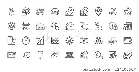 Business target, Timer and 5g wifi line icons pack. AI, Question and Answer, Map pin icons. Eye detect, Cash back, Consolidation web icon. Vector Business target, Timer and 5g wifi line icons pack. AI, Question and Answer, Map pin icons. Eye detect, Cash back, Consolidation web icon. Vector 124100507