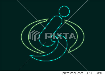 Official flag of Saitama. City in Japan. Vector illustration. Glow effect concept 124100891