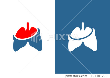 Human lungs organ logotype design template. Vector lungs logo. Human lungs organ logotype design template. Vector lungs logo. 124101200