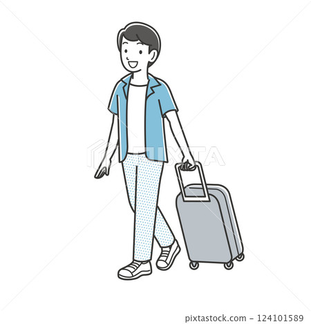 Young man going on a trip 124101589