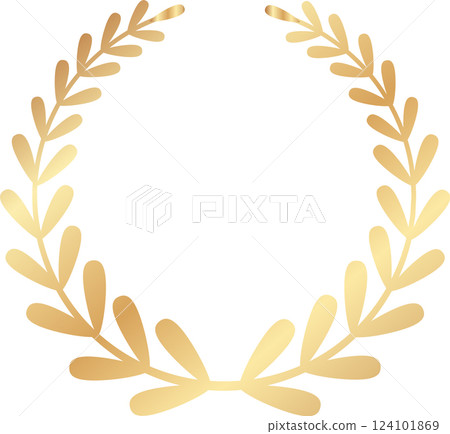 Circular golden laurel wreath representing victory, achievement, and honor, serving as an ideal element for awards, celebrations, and commemorative designs, enhancing prestige and recognition Circular golden laurel wreath representing victory, achievement, and honor, serving as an ideal element for awards, celebrations, and commemorative designs, enhancing prestige and recognition 124101869