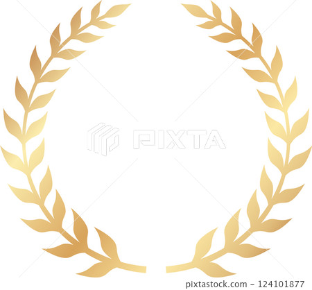 Circular golden laurel wreath, a symbol of victory, achievement, and honor, perfect for awards, logos, and emblems representing excellence and distinction Circular golden laurel wreath, a symbol of victory, achievement, and honor, perfect for awards, logos, and emblems representing excellence and distinction 124101877