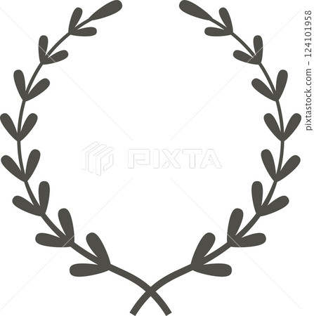 Minimalist and elegant circular laurel wreath forming a versatile frame, perfect for enhancing various design projects and decorative applications with a touch of sophistication Minimalist and elegant circular laurel wreath forming a versatile frame, perfect for enhancing various design projects and decorative applications with a touch of sophistication 124101958