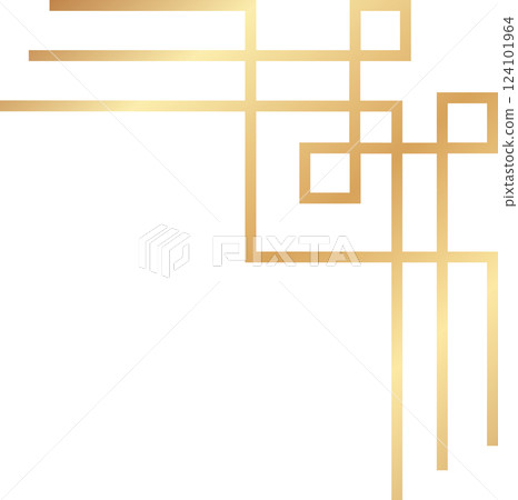 Elegant golden geometric border creating a stylish corner design, ideal for adding a touch of sophistication to invitations, cards, or web designs Elegant golden geometric border creating a stylish corner design, ideal for adding a touch of sophistication to invitations, cards, or web designs 124101964