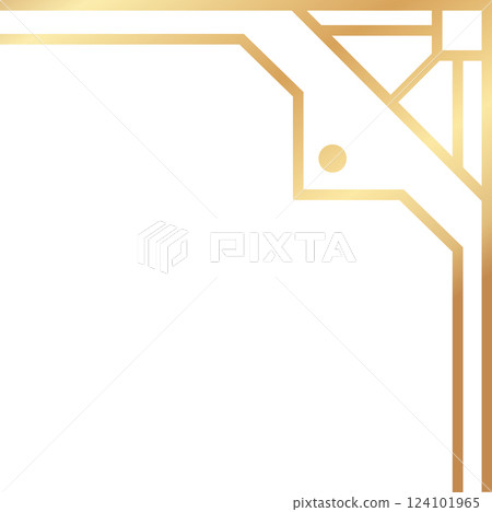Elegant golden frame featuring art deco style, enhancing a pristine white background, ideal for invitations, posters, or sophisticated decorations in any setting Elegant golden frame featuring art deco style, enhancing a pristine white background, ideal for invitations, posters, or sophisticated decorations in any setting 124101965