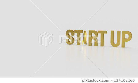 The Gold Start up and Rocket for Business concept 3d Rendering. The Gold Start up and Rocket for Business concept 3d Rendering. 124102166