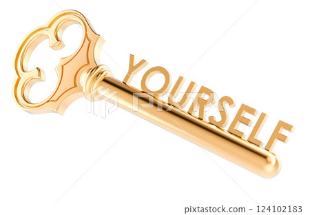 Key to Yourself, concept. 3D rendering Key to Yourself, concept. 3D rendering 124102183