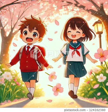 走在櫻花下的新生 走在櫻花下的新生 124102380