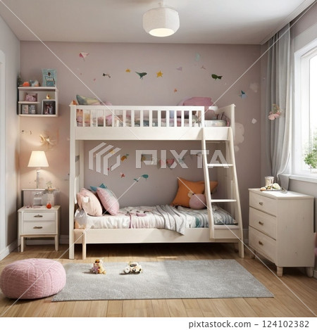 兒童房間的可愛形象 兒童房間的可愛形象 124102382